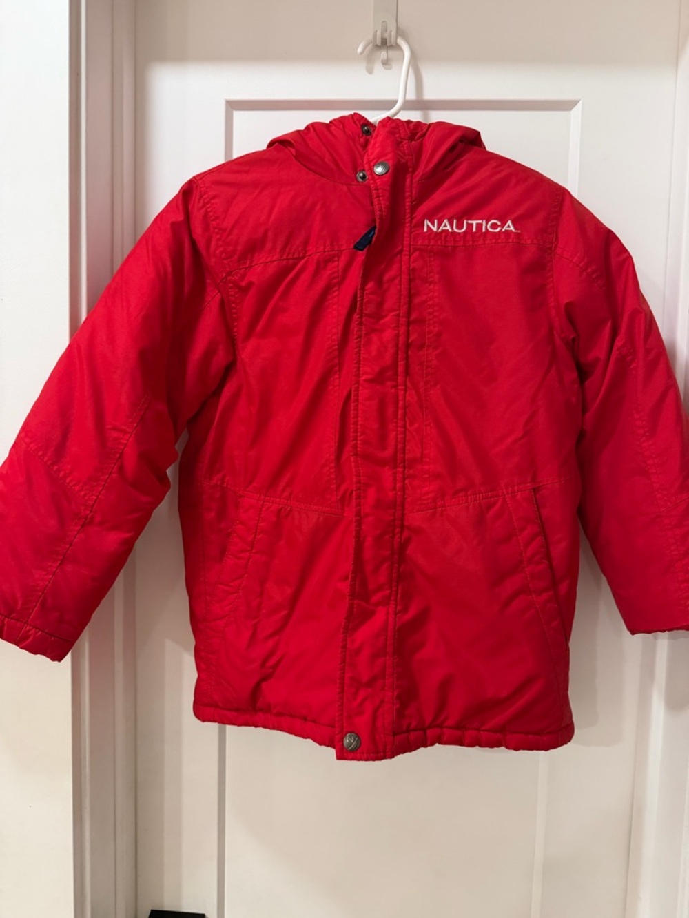 Nautica Kids Bright Red Hooded Puffer Coat